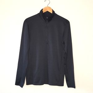 REI Long Sleeved Black Pullover Half Zip Polartec Activewear Shirt size Medium